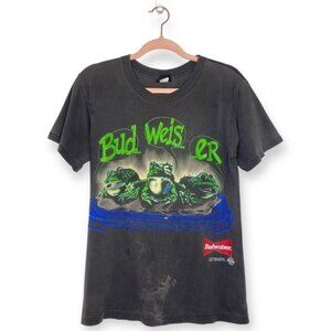 Vintage 90s Budweiser frogs Your Pad or Mine beer tee Changes single stitch M